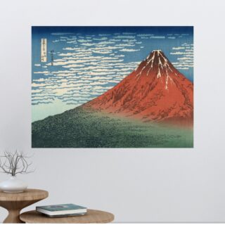 Tableau Fuji Rouge par Beau Temps Hokusai
