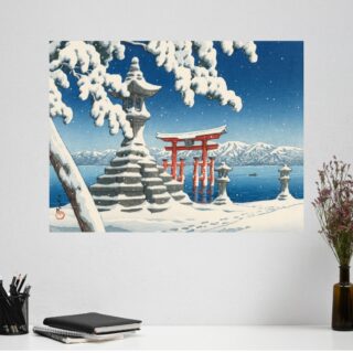 Tableau Neige à Itsukushima Hiroshige