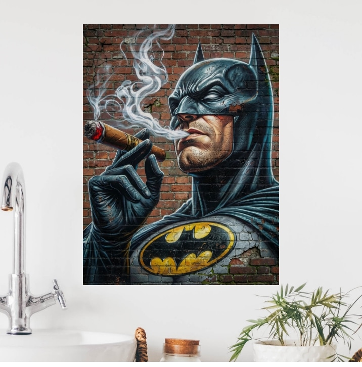 Tableau Batman Fumeur Cigare Style Luxe