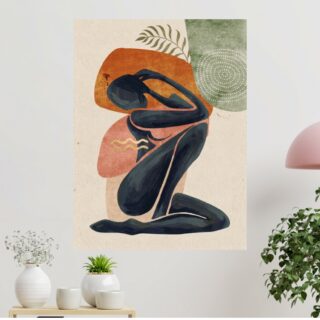 Tableau Boho Silhouette Féminine Méditation