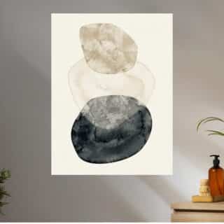 Tableau Boho Galets Abstraits Minimaliste