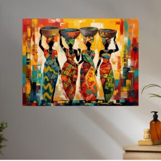 Tableau Africain Coloré Dynamisme Tradition et Harmonie