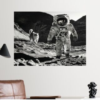 Tableau Chat Astronaute dans l'Espace