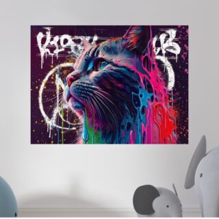 Tableau Chat Mystique Pop Art Sombre