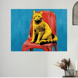 Tableau Chat Roux Pop Art Ludique