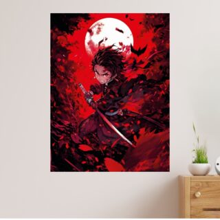 Tableau Demon Slayer Guerrier Lunaire Nuit Mystérieuse