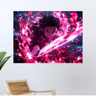 Tableau Demon Slayer Tanjiro Rage Combat Intense
