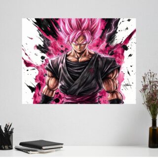 Tableau Dragon Ball Z Goku Super Saiyan Noir et Rose