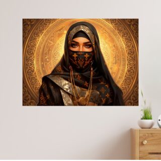 Tableau Femme Voilée Princesse Arabe Élégance Orientale