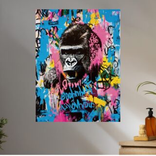 Tableau Gorille Graffiti Deco Murale