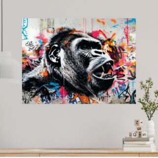Tableau Gorille Puissant Street Art