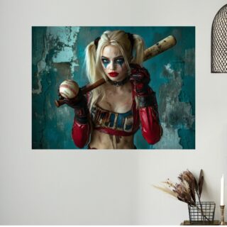 Tableau Harley Quinn Coup de Batte Street Art Urbain
