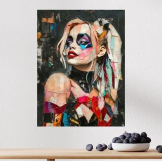 Tableau Harley Quinn Puzzle Pop Art Multicolore Moderne