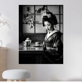 Tableau Japonais Geisha Cérémonie Thé Zen