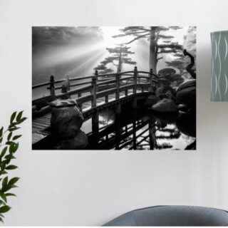 Tableau Japonais Jardin Pont Aube Sereine
