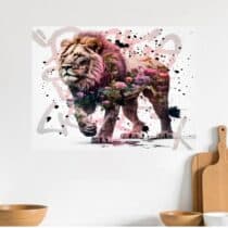 Tableau Lion Abstrait Pop Art Design