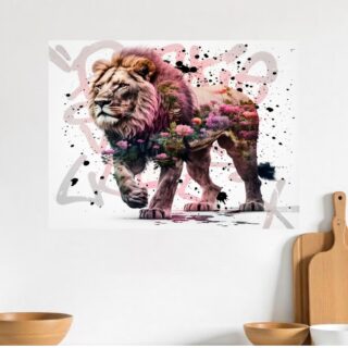 Tableau Lion Abstrait Pop Art Design