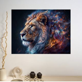 Tableau Lion Flamboyant Pop Art Coloré