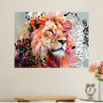 Tableau Lion Majestueux Pop Art Design