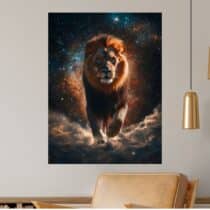Tableau Lion Portrait Street Art Expressif