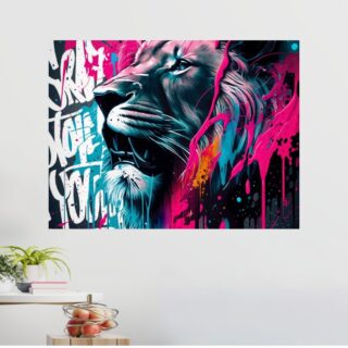 Tableau Lion Urbain Pop Art Design