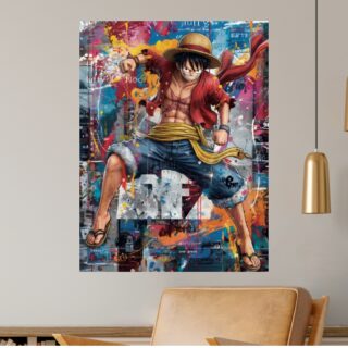 Tableau Luffy Action Coloré Artistique