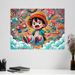 Tableau Luffy Chibi Animé Coloré