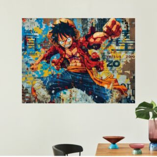 Tableau Luffy Combat Puissant Design