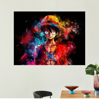 Tableau Luffy Éclats Lumière Coloré