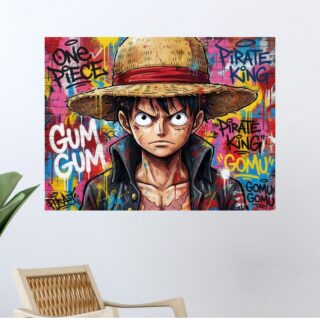 Tableau Luffy Graffiti Portrait Design