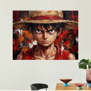Tableau Luffy Sombre Néons Mystérieux