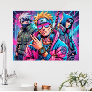 Tableau Naruto Trio Épique Kakashi Sai Design