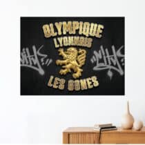 Tableau Olympique Lyonnais Les Gones Lion Doré
