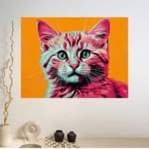 Tableau Petit Chat Pop Art Coloré Moderne