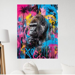 Tableau Singe Tropical Pop Art Moderne