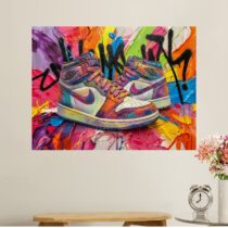Tableau Sneakers Nike Explosion de Couleurs Pop Art