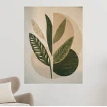 Tableau Végétal Poésie de Feuilles Botanique Épuré