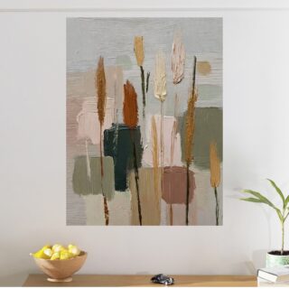 Tableau Herbes de la Pampa Abstrait Aquarelle Bohème