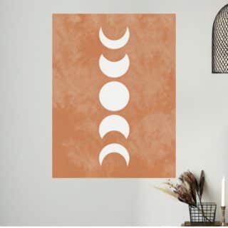 Tableau Phases de Lune Minimaliste Terracotta Bohème