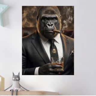 Tableau Singe Gorille Gentleman