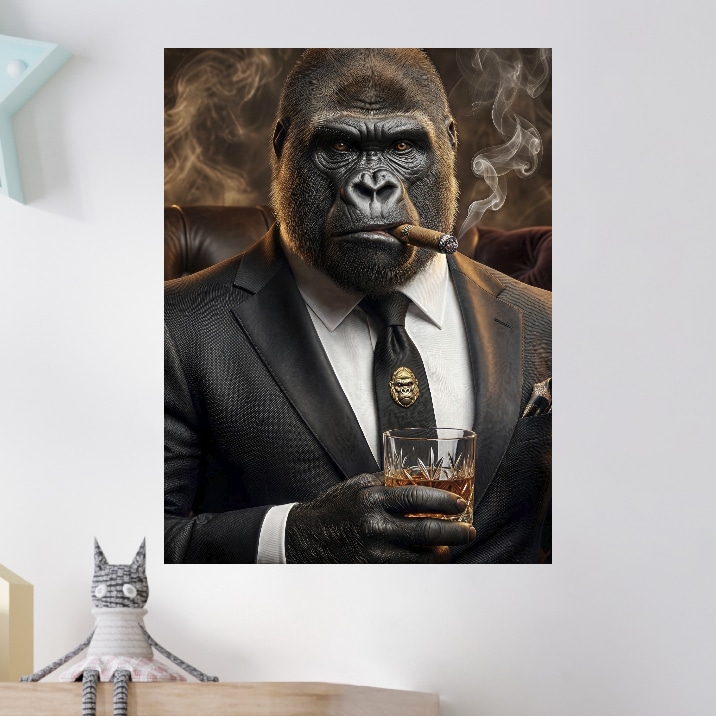 Tableau Singe Gorille Gentleman