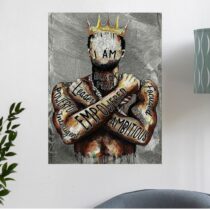 Tableau Roi Africain Couronné Empowerment Art Contemporain