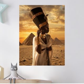 Tableau Reine Néfertiti Pyramides Égypte Afrique Art Contemporain