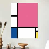Mondrian tableau Composition II en rouge bleu et jaune