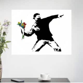 Tableau Banksy Flower Thrower
