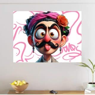 Tableau Frida Kahlo Portrait Humoristique Design